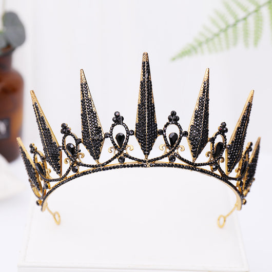 Corona Diadema Nupcial Negra Estilo Barroco - Image 4