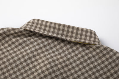 Camisa Corta de Hombre con Diseño Patchwork Cuadros y Graffiti Reversible - Image 8