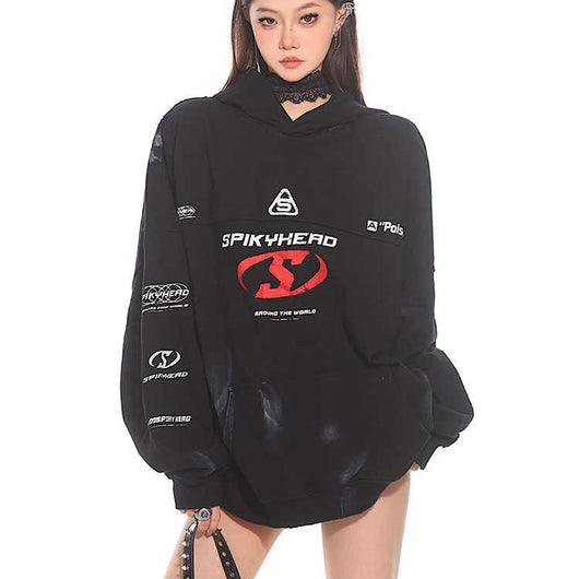 Sudadera Holgada con Capucha y Estampado de Letras - Image 7
