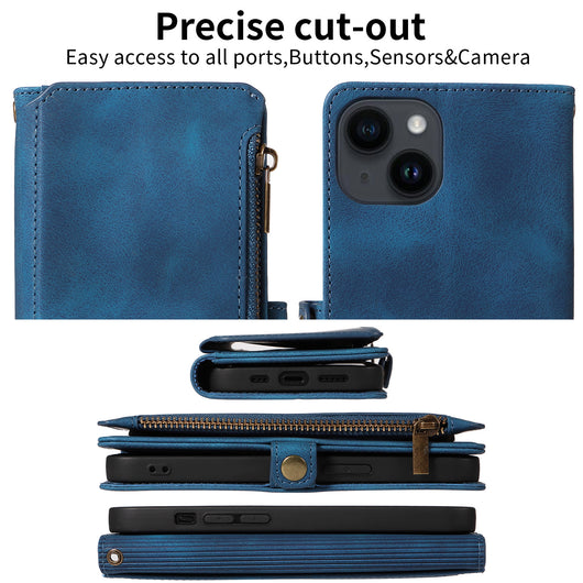 Funda Cartera Tipo Flip con Cierre para Teléfono en Cuero - Image 13