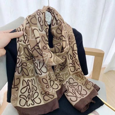 Pashmina de Algodón y Lino Estampada - Chal Abrigador Versátil - Image 25