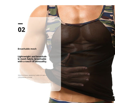 Playera de Yoga Deportiva para Hombre con Malla y Bloques de Color - Image 16