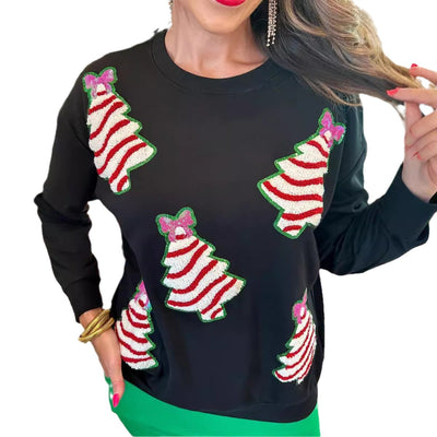 Suéter Navideño para Mujer con Árbol y Lentejuelas Brillantes - Image 5