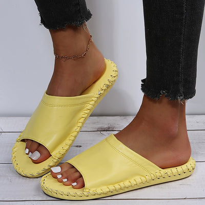 Pantuflas Planas Artesanales para Mujer con Costura a Mano - Image 3