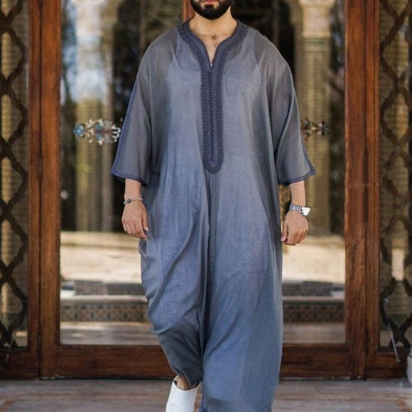 Túnica de Lino Étnica Casual Estilo Africano