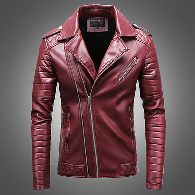 Chaqueta de Cuero para Hombre con Solapa Térmica de Forro Polar - Image 5