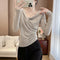 Blusa Térmica Asimétrica con Hombro Descubierto y Forro Polar