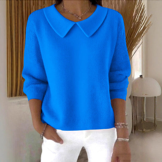 Blusa Suelta Casual de Manga Larga en Colores Lisos - Image 2