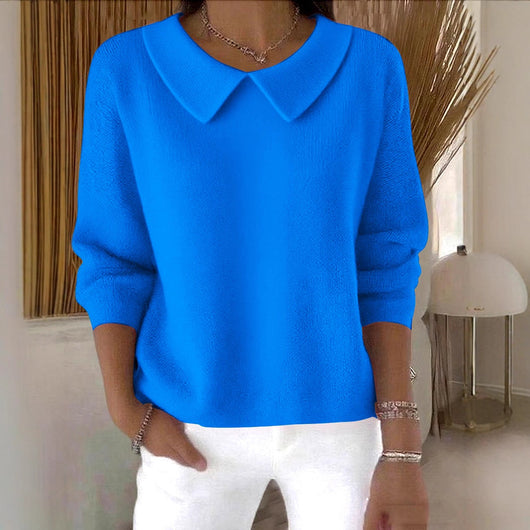 Blusa Suelta Casual de Manga Larga en Colores Lisos - Image 2