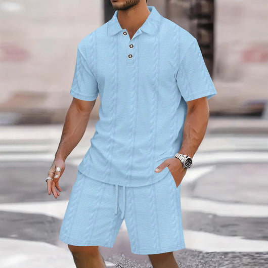 Conjunto Deportivo Masculino con Cuello de Solapa y Shorts - Image 12
