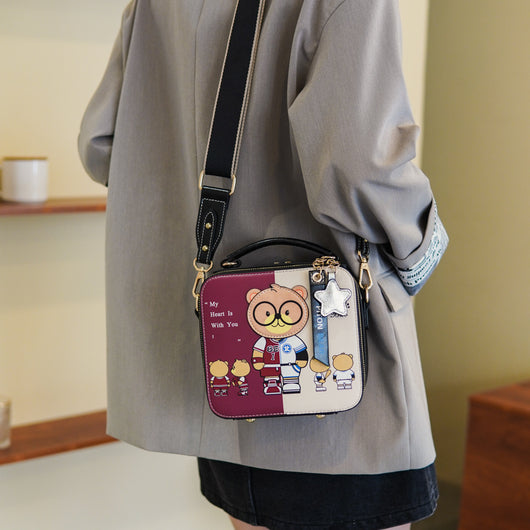 Bolsa Cuadrada Portátil con Osito de Dibujos Animados - Image 3
