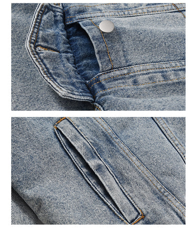 Chaqueta Denim Oversize Lavada y Desgastada - Algodón Grueso - Image 11