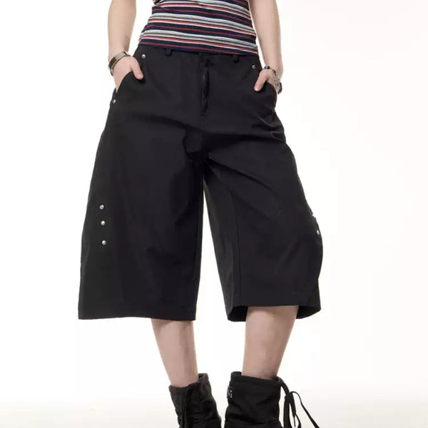 Pantalones Cortos Casuales Retro Remaches