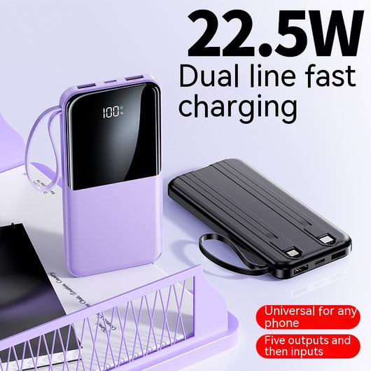 Batería Portátil 20000mAh Ultra Delgada con Cable Integrado