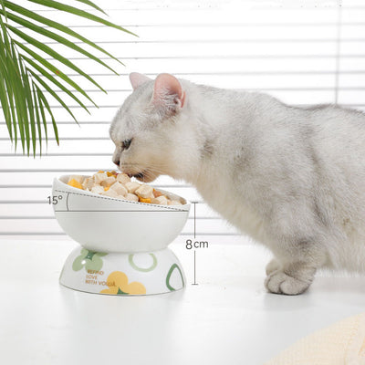 Comedero Inclinado de Cerámica para Gatos