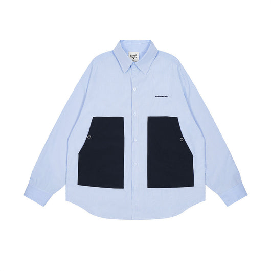 Camisa Suelta de Rayas Verticales y Manga Larga para Hombre - Image 5