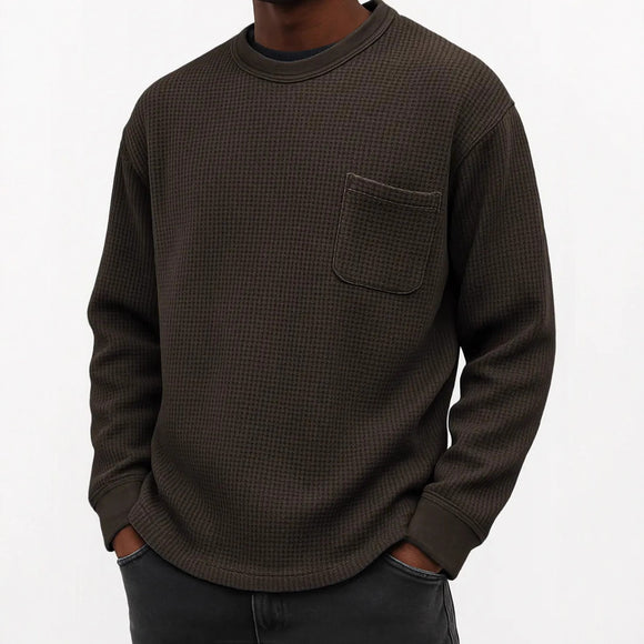 Moletom Casual Gola Redonda Manga Longa Plus Size Masculino