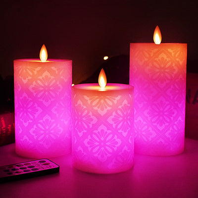 Vela LED Decorativa con Control Remoto y Patrón Hueco de 18 Funciones - Image 2