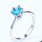 Rose Dorado and zircon ring WhiteGold skyblue 5.5