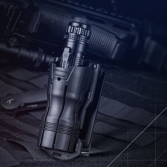 Linterna Táctica V6 Giratoria 360° con Funda de Extracción Rápida