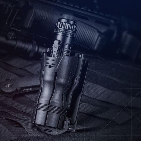 Linterna Táctica V6 Giratoria 360° con Funda de Extracción Rápida
