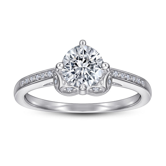 Anillo de Diamante Simulado con Micro Incrustaciones - Diseño Elegante y Moderno