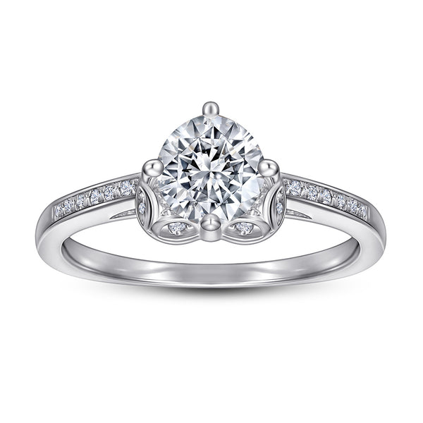Anillo de Diamante Simulado con Micro Incrustaciones - Diseño Elegante y Moderno