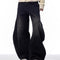 Pantalones Vaqueros Retro Negros Rectos Oversize para Mujer