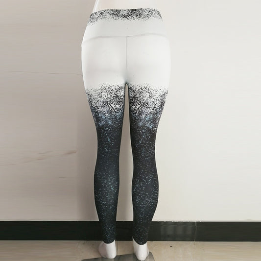 Leggins Deportivos con Degradado Digital Blanco y Negro - Image 2