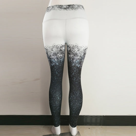 Leggins Deportivos con Degradado Digital Blanco y Negro - Image 2