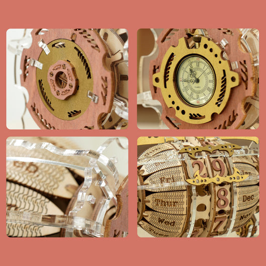 Calendario Motor 3D Robotime ROKR - Puzzle de Madera Interactivo para Niños - Image 3