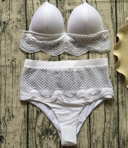 Bikini Traje de Baño de Punto en Color Sólido - Image 11