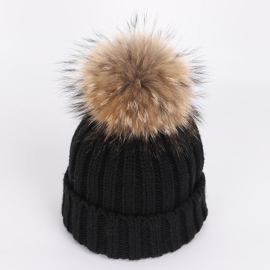 Conjunto de Gorro y Bufanda Infantil con Pompón de Piel Sintética - Image 4