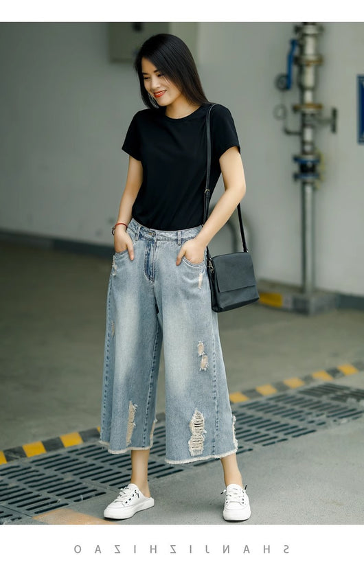 Pantalón Ancho Cintura Alta Retro Estilizante - Image 11