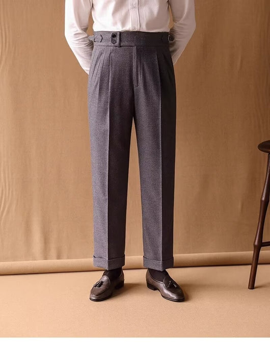 Pantalones de Invierno Rectos Cintura Alta para Hombre con Hebillas Parisinas - Image 16