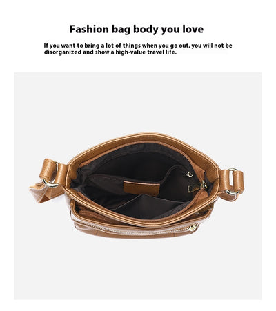 Bolso Mensajero de Cuero Genuino Primera Capa para Mamás Modernas - Image 15
