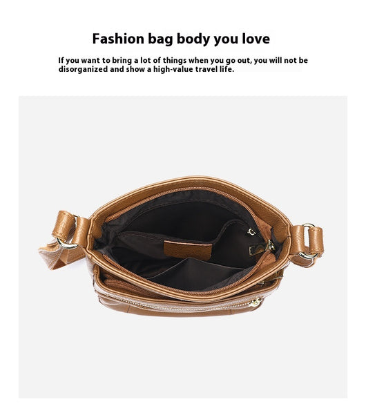 Bolso Mensajero de Cuero Genuino Primera Capa para Mamás Modernas - Image 15