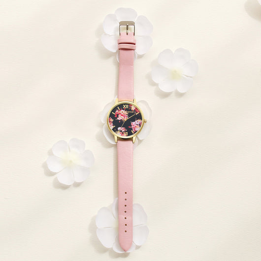 Reloj de Pulsera Lvpai para Mujer en Oro Rosa con Diseño Floral y Correa de Cuero - Image 11
