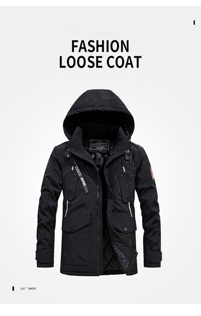 Abrigo de Invierno para Hombre con Cuello de Pelaje - Algodón Grueso y Cálido - Image 5