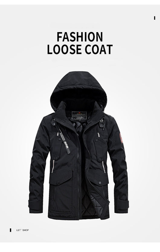 Abrigo de Invierno para Hombre con Cuello de Pelaje - Algodón Grueso y Cálido - Image 5