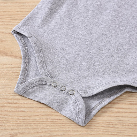 Conjunto de 3 Piezas: Enterizo de Algodón Puro con Falda Denim y Pañoleta - Image 11