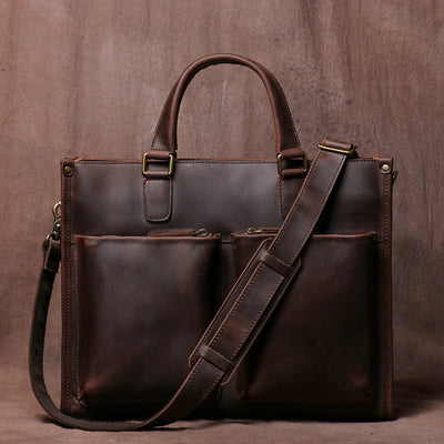 Portafolio Ejecutivo de Cuero Vacuno Vintage para Hombre - Image 8