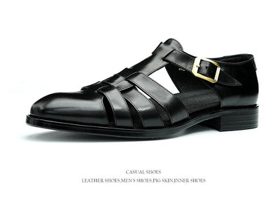 Zapatos Hombre Cuero Genuino Estilo Retro Negocios Verano Transpirables - Image 20