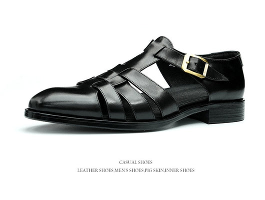 Zapatos Hombre Cuero Genuino Estilo Retro Negocios Verano Transpirables - Image 20