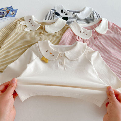 Camiseta Rayada con Diseño Cartoon para Bebé Niña 0-5 Años - Image 3