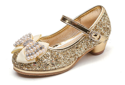Zapatos de Tacón Alto Infantil con Moño y Cristales - Image 14