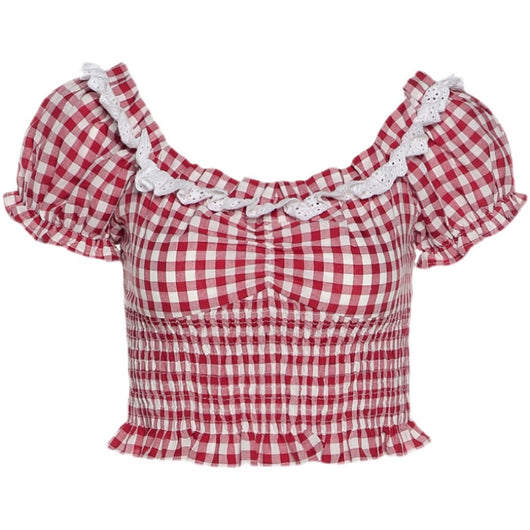 Blusa Corta Ajustada con Mangas Abullonadas - Image 6