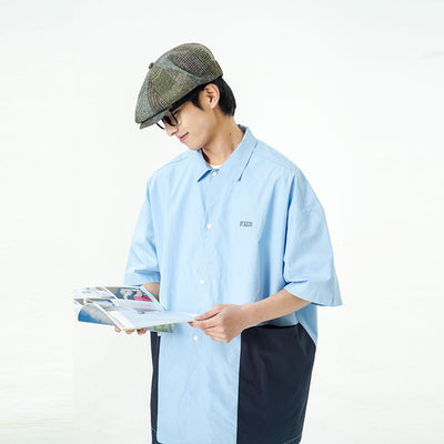Camisa Suelta Japonesa con Estampado Colorblock y Bordado - Image 12