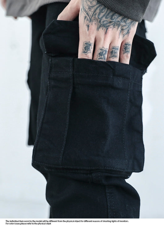 Pantalón Denim Negro Slim con Bota Abierta - Image 11