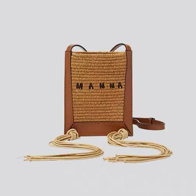 Bolso Bandolera Tejido de Paja con Detalle de Borla - Image 3